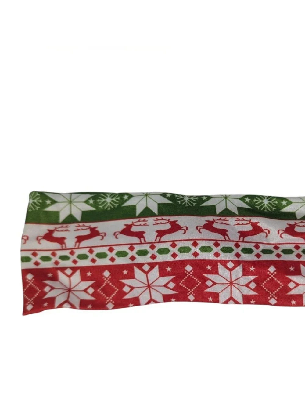 NEW Holiday Twist Headband One Size Red Green Reindeer Snowflakes
